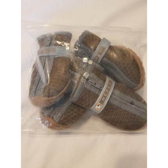 HCpet Small Dog Boots #5 Strap & Zip-Close Brown Mesh.Rubber Soles NEW 22-27.6# - Picture 4 of 10
